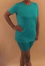 Load image into Gallery viewer, Sky Blue Biker Short Set