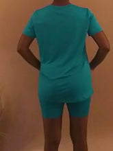 Load image into Gallery viewer, Sky Blue Biker Short Set
